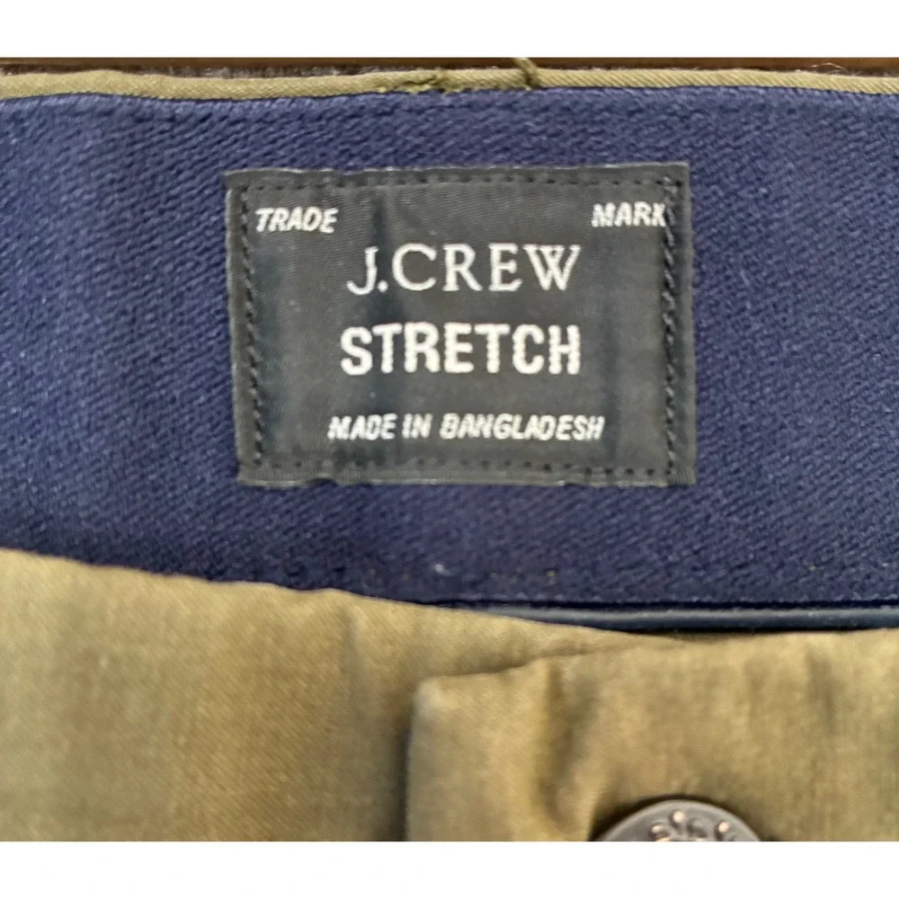J.Crew 484 Slim Fit Stretch Chino Pants Mens 31x30 Olive Green Cotton Blend